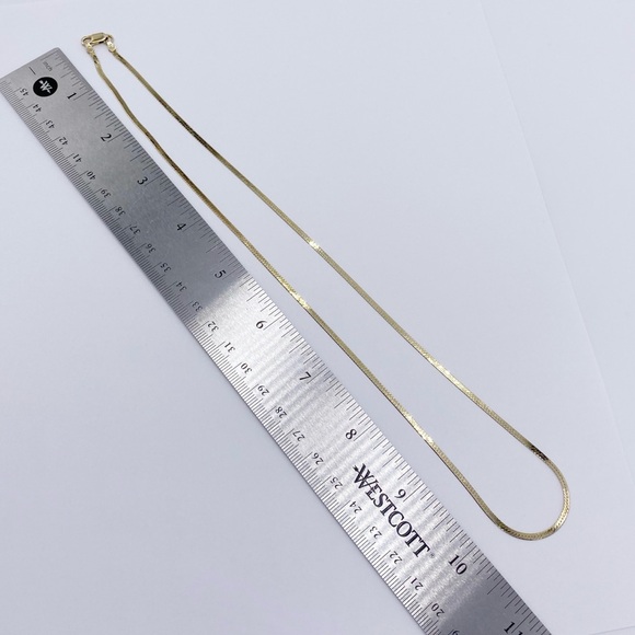 Veronese Vermeil Gold Plated 925 Silver Flexible Herringbone Chain Necklace - Picture 6 of 7